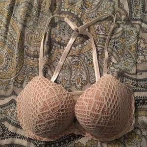 Victoria secret nude lace racer back bra